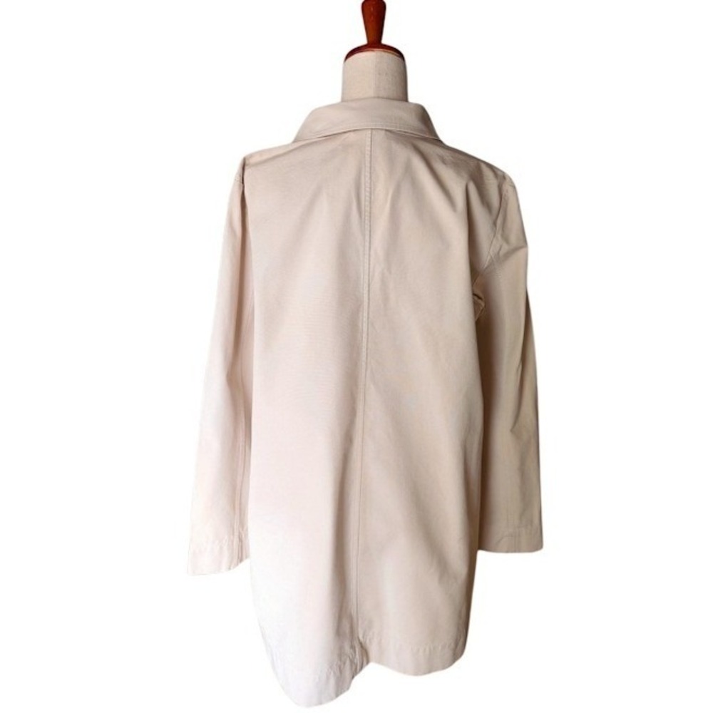 Eileen Fisher Womens Beige 100% Organic Cotton Button Front Car Coat Jacket M - Picture 4 of 7